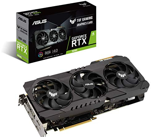 ASUS TUF Gaming NVIDIA GeForce RTX 3090 OC Edition Graphics Card- PCIe 4.0, 24GB GDDR6X, HDMI 2.1, DisplayPort 1.4a, Dual Ball Fan Bearings