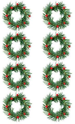 OSALADI Weihnachten kerzenring Künstliche Rot Beeren Mini Dekoringe Teelicht Ring Serviettenringe Handtuchring Halloween Weihnachten Silvester Hochzeit Party Tischdeko Mittelstücke Grün