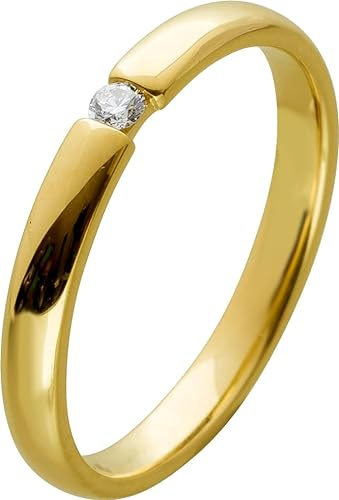 Ch.Abramowicz Brillantring Gelbgold 585 14 Karat Solitär Diamant 0.05ct W SI 20