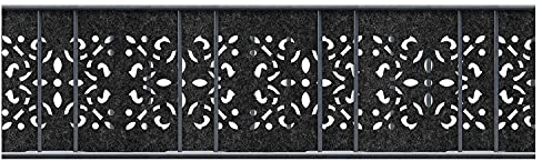 PerfectHD Zaunsichtschutz - Sichtschutzstreifen für Doppelstabmattenzaun - 19cm - Anthrazit - Einzelstreifen Laser - 2,6m - Milano Ornament
