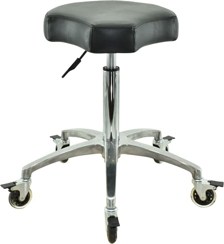 VAKON SALON - Ergonomischer Rollhocker - Premium Rollen mit Bremse - Höhenverstellbarer von 55-75 cm - Drehhocker Arbeitshocker Praxishocker