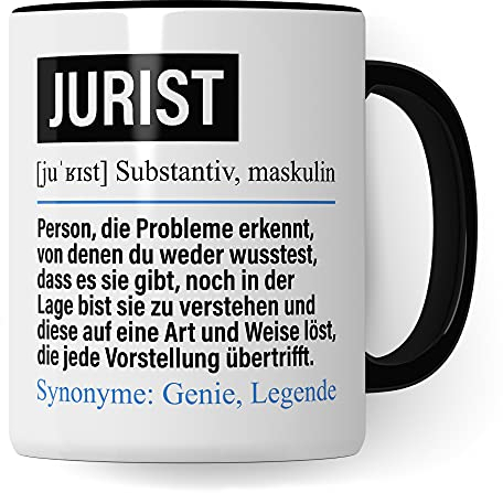 Jurist Tasse lustig, Jurist Beruf Geschenk, Spruch Jura Geschenkidee, Kaffeetasse Beruf Studium Uni Juristen Kaffeebecher Teetasse Becher