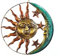 Demiawaking Wanddekoration, Metall, Sonne, Mond, kreative Wandbilder Wanddekoration, zum Aufhängen, für Garten, Wandkunst, Vintage, für Wohnzimmer (Typ 3)