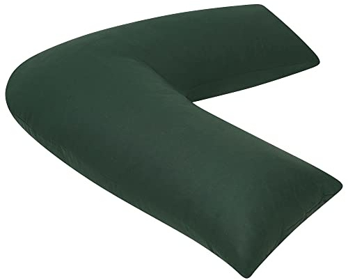 CnA Stores Orthopaedic V-Shaped Pillow Extra Cushioning Support For Head, Neck & Back (Dark Green, V-pillow With Cover)