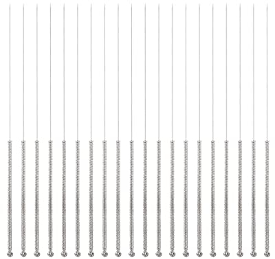 Juliyeh 20 Pcs Nozzle Cleaning Needles Stainless Steel Nozzle Cleaning Tool 3D Printer Clean Accessories for 3D Printer Nozzle, Black