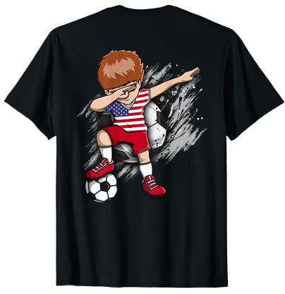 Dabbing Fußball Boy – Amerika-Football-Liebhaber-Trikot, USA-Flagge T-Shirt