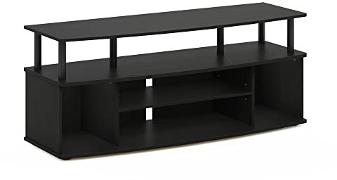 Furinno Jaya Grande Centro di intrattenimento può Contenere Fino a 55 in TV, PVC ingegnerizzato Plastica, Legno Nero, 40.1 (D) x 119.9 (W) x 49.8 (H) cm