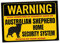 Australian Shepherd Aussie Dog Schild Warning Security System Türschild Hundeschild Warnschild