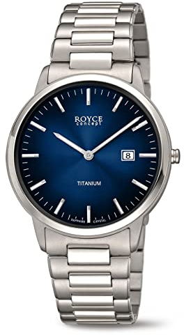 ROYCE concept 3658-02 Herrenuhr mit Saphirglas superflach dunkelblau
