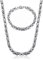 YAODCA Königskette Silber Herren Edelstahl 6mm Breite Halskette und Armband Set Dicke Schwere Königskette Armband Punk Kette für Herren Männer