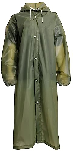 Fayemint Regenponcho, Wasserdicht Regenmantel Unisex, Regenschutz Regen Poncho, Atmungsaktiver Tragbarer Poncho, für Radfahren, Wandern, Angeln, Camping (Armeegrün)