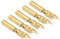 PATIKIL 0.8mm Line Width Fountain Pen Nib Replacement, 5 Pack 304 Stainless Steel Ink Dip Calligraphy Pen Nib for Smooth Drawing Writing, Gold Tone