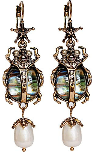 1Pair Drop Dangle Ohrringe für Frauen, Vintage -Schmuck für Frauen - einzigartige Käfer -Käfer -Skarabokabsen Seltsame Ohrringe - Mode Abalone Shell Ohrring Geschenke für Frauen.
