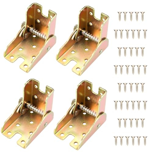 Bisagras Plegables Patas, 4 Piezas Bisagra Autoblocante, Bisagra de Pata de Mesa Plegabl con 36 Tornillo, Bisagra de Bloqueo de 90 Grados, Bisagra Plegable Autoblocante Patas,para Patas de Silla, Mesa