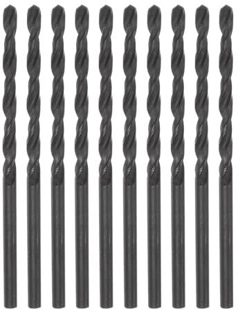 QUARKZMAN 10Pcs Forets Jobber 2,5mm (3/32) en Acier Rapide (HSS) Revêtus de Nitrure, pour Acier Inoxydable Cuivre Alliage d'Aluminium, Métal, Bois, Plastique, Noir