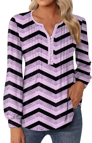 Vasreyy Damen blusen Stitch Pullover Decken Pullover Feuerwehr Pullover Blusenshirt Damen Bowling Hemd Schwarzes Oberteil Damen Elegant Wein Pullover Pailletten Oberteil (XL, Pink)