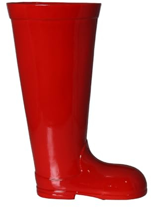 DRW Portaombrelli a forma di stivale in ceramica in rosso 18x32x45 cm