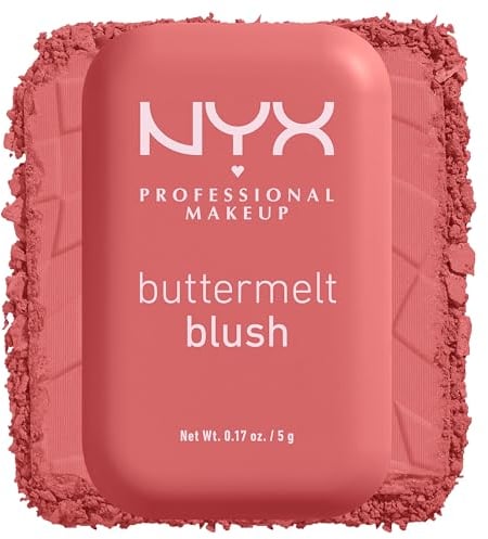 NYX PROFESSIONAL MAKEUP Rubor en polvo Buttermelt, resistente a la decoloración y a la transferencia, hasta 12 horas de uso, fórmula vegana - Feeling Butta