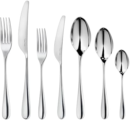 Robert Welch Arden Bright, 7 Piece Cutlery Place Setting. Made from Stainless Steel. Dishwasher Safe.