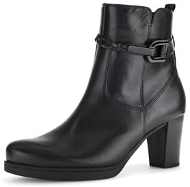 Gabor Damen Ankle Boots, Frauen Stiefeletten,Stiefel,Bootee,Booties,halbstiefel,Kurzstiefel,uebergangsschuhe,schwarz (Mic/Lack),39 EU / 6 UK