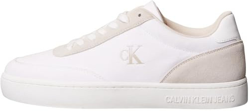 Calvin Klein Sneaker con Suela Cupsole Hombre Classic Canvas Low Top, Blanco (Bright White/Eggshell), 43