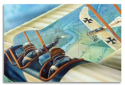 GLMHOK Vintage-Poster aus dem 1. Weltkrieg, Doppeldecker, Dogfight Kunstwerk, Poster, dekoratives Gemälde, Leinwand-Poster, 40 x 60 cm