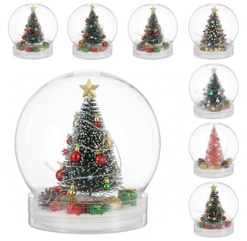 8 Stück Klar Weihnachtskugeln DIY-Schneebälle Aus Durchsichtigem Kunststoff DIY-Basteln Mit Abschraubbarem Weihnachtsdekoration Christbaumschmuck