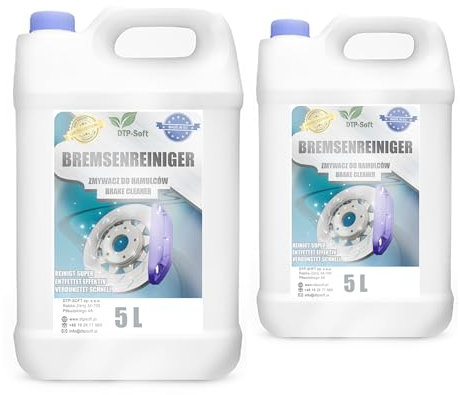 DTP-SOFT Lot de 2 nettoyants de freins de 5 l - Sans acétone - Sans acétone - Nettoyant de montage - Sans acétone - 10 l
