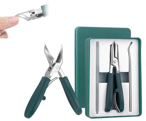 Eagle Beak Lot de 3 coupe-ongles à bec large incliné pour ongles épais et incarnés, design ergonomique anti-éclaboussures avec rangement, idéal pour les personnes âgées, les femmes et les voyages