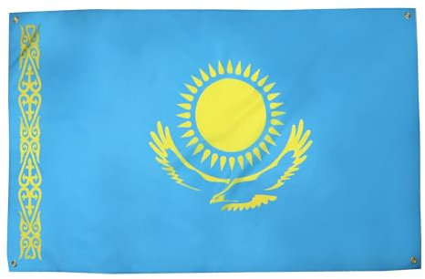 AZ FLAG Drapeau Kazakhstan 150x90 cm avec 4 oeillets, Pavillon Kazakh pour balcon ou mur