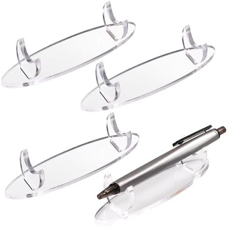 beinkmake 4Pcs Acrylic Pen Holder Display Stand Pencil Brush Rack Organizer Makeup Brush Organizer Desk Paintbrush Drying Rack for Office Home School, Transparent