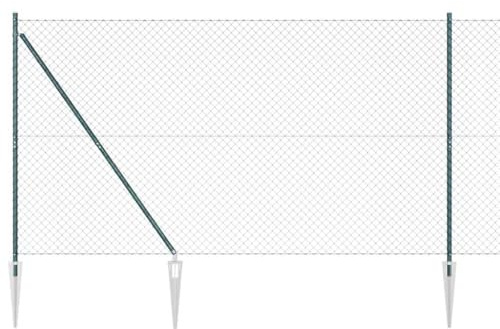 vidaXL 1.6m x 25m Galvanised Steel Chain Link Fence with 13 Spiked Posts