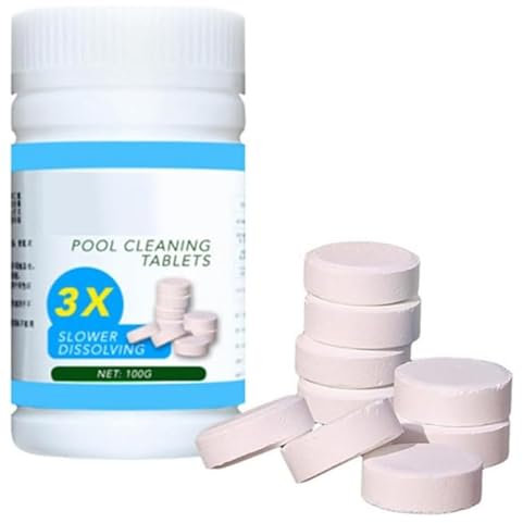 Cerioll Pool Cleaning Tablet, Compressa per la Pulizia della Piscina, 100g Swimming Pool Tablets, Compresse Effervescenti per Piscina, Clean Tablet, Cleaning Tabletes per Toilette, Jacuzzi, Spa