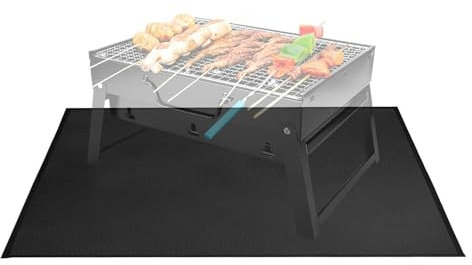 Tapis de Cuisson pour Plancha,Protection Ignifuge Pour Planchas - Tapis Antidérapant Résistant à la Chaleur Portable - Nettoyage Facile pour Terrasse Jardin Extérieur Sécurité