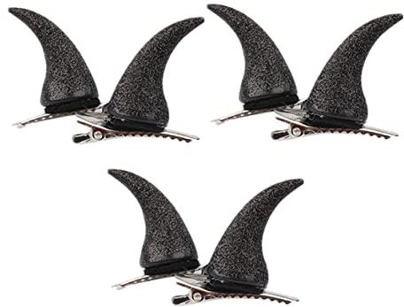 Healeved 3 Paare Gothic Hörner Haarklammern für Halloween Cosplay Haaraccessoires für Frauen Leicht Strapazierfähig für Kostümpartys und Fotografie