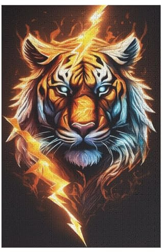 Tiger Puzzle Für Erwachsene,1000-teiliges Puzzles, Für Kinder,Holzpuzzle,Lernspielzeug, 78×53cm