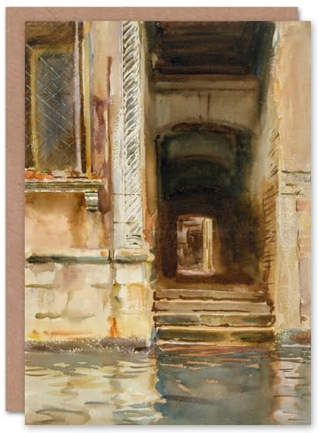 Artery8 John Singer Sargent Art Card Venetian Passageway Watercolour