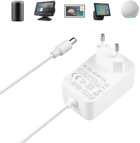 30W Netzteil Ladegerät Ersatz für Echo Show 8 Power Adapter Kompatibel mit Alexa Echo Show 15 10 21 Echo (3./4. Gen) (2. Gen) Echo Plus (2. Gen) 1.5M Netzkabel 18V 1.67A Weiß