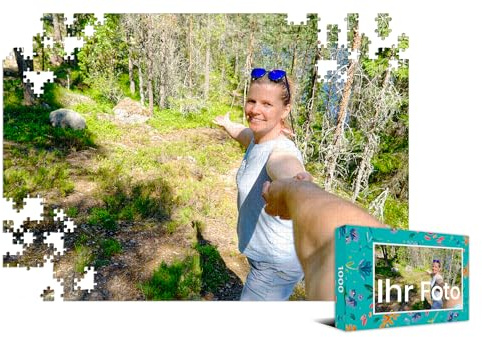 Puzzle mit eigenem Foto – 1000 Teile Personalisiert, hochwertiger Druck, stabiles Kartonpuzzle 48x68 cm, Puzzle selbst gestalten in Geschenkbox, CE-Zertifiziert, Personalisiertes Foto-Puzzle