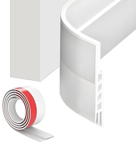 xiluuyou Burlete Puerta Entrada, Burlete para Puertas de Entrada, Bajo Puerta Autoadhesivo de Goma de Silicona para Antipolvo, Aislamiento Acústico, Viento, Agua e Insectos(100CM, Blanco)