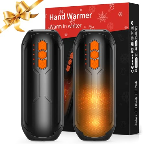 VIWAVE 2er-Set Handwärmer Elektrisch, USB Aufladbar mit LED | 5 Temperaturstufen, Lange Akkulaufzeit, ideal für Winter-Camping im Freien, für Damen und Herren