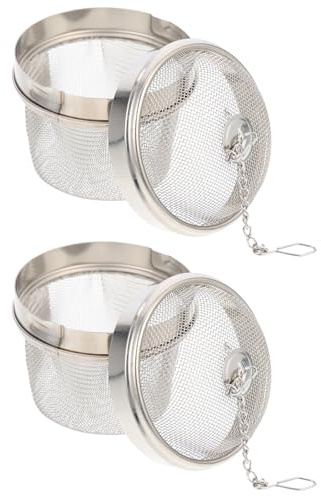Lurrose 2pcs 304 Stainless Steel Ultrasonic Parts Cleaning Basket Small Jewelry Watch Cleaner Basket with Tea Infuser Ball Strainer for Steam Cleaner Kitchen Spice Seasoning