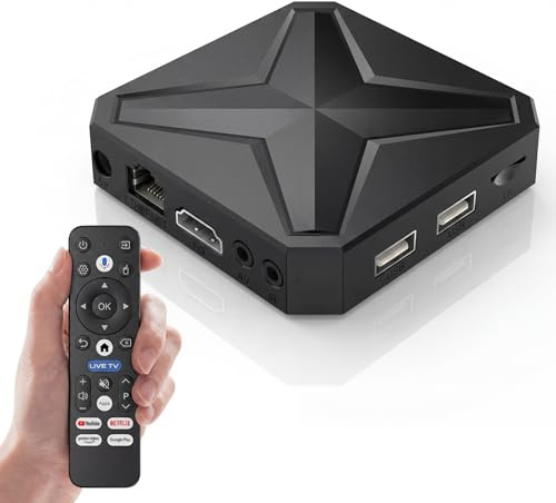 Android TV Box 14.0 Media Player, Smart Tv Box, RK3518 Quad Core Android Box, 2GB RAM 16GB ROM, Bluetooth 5.4, Supporto 8K e 2.4G/5.8G dual-band Wifi