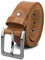 ROYALZ 'Oakland' Antik Vintage Ledergürtel Herren Büffel-Leder aus robusten 4mm Voll-Leder Dornenschließe, Größe:Bundweite 110 cm = Gesamtlänge 125 cm, Farbe:Braun - Schnalle gebürstet