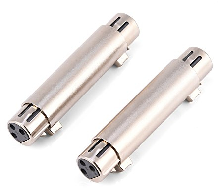 2 x 3-poliger XLR-Adapter für Audio-Mikrofon, Mikrofon, Line-Adapter, Gender Changer Koppler (Buchse auf Buchse)