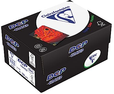 Clairefontaine 6841C - Karton mit 6 Ries Druckerpapier / Kopierpapier DCP Coated, DIN A4, 135g, 250 Blatt x 6, beidseitig glänzend, Weiß, 1 Karton
