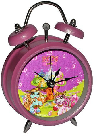 alles-meine.de GmbH Kinderwecker - Filly Einhorn Magic - mit 3D Effekt Bild - Kinder Wecker Wechselbild rosa Pferd Metall Alarm