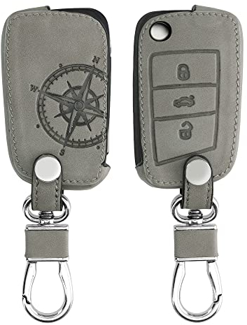 kwmobile Custodia Compatibile con VW Golf 7 MK7 con 3 tasti - Cover Chiavi Auto Protezione Copri Telecomando - Copertina Copri Chiave Bussola vintage