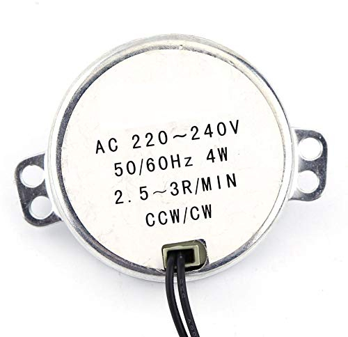 Synchronous Motor, 1pc 220-240V AC 4W CW/CCW 4W 50/60Hz Synchronous Motor Geared Motor for Electric Fan Ventilation Mechanism, Heater(2.5-3RPM)