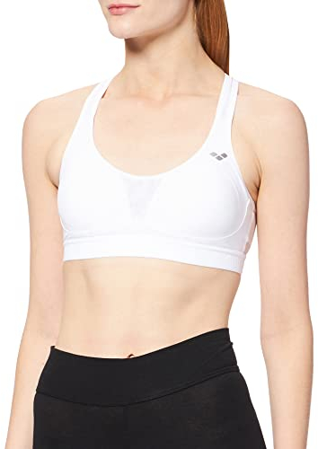 Arena Hera Reggiseno Sportivo con Coppa B a Sostegno Forte, Donna, Bianco, 5 IT